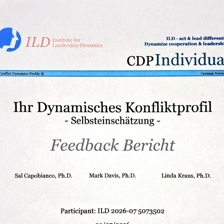 CDP-Testbericht Konfliktprofil Feedback-Bericht zum eigenen Konfliktprofil